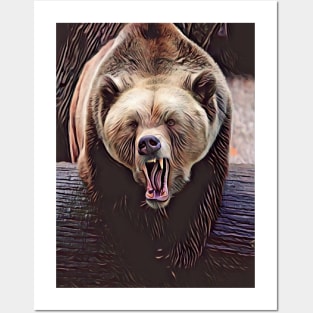 Angry bear Posters and Art